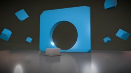 Broken World Blue product, exhibit, expo, area, exhibition, showcase, podium, abstract, environment