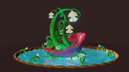 Fontain Plant plant, flower, water, fontain, ssrchallenge, fantasy