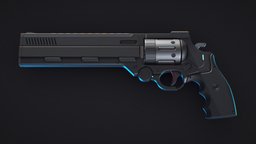SCIFI Pistol hard, surface, firearm, millitary, pistol, blender, scifi, gun, noai