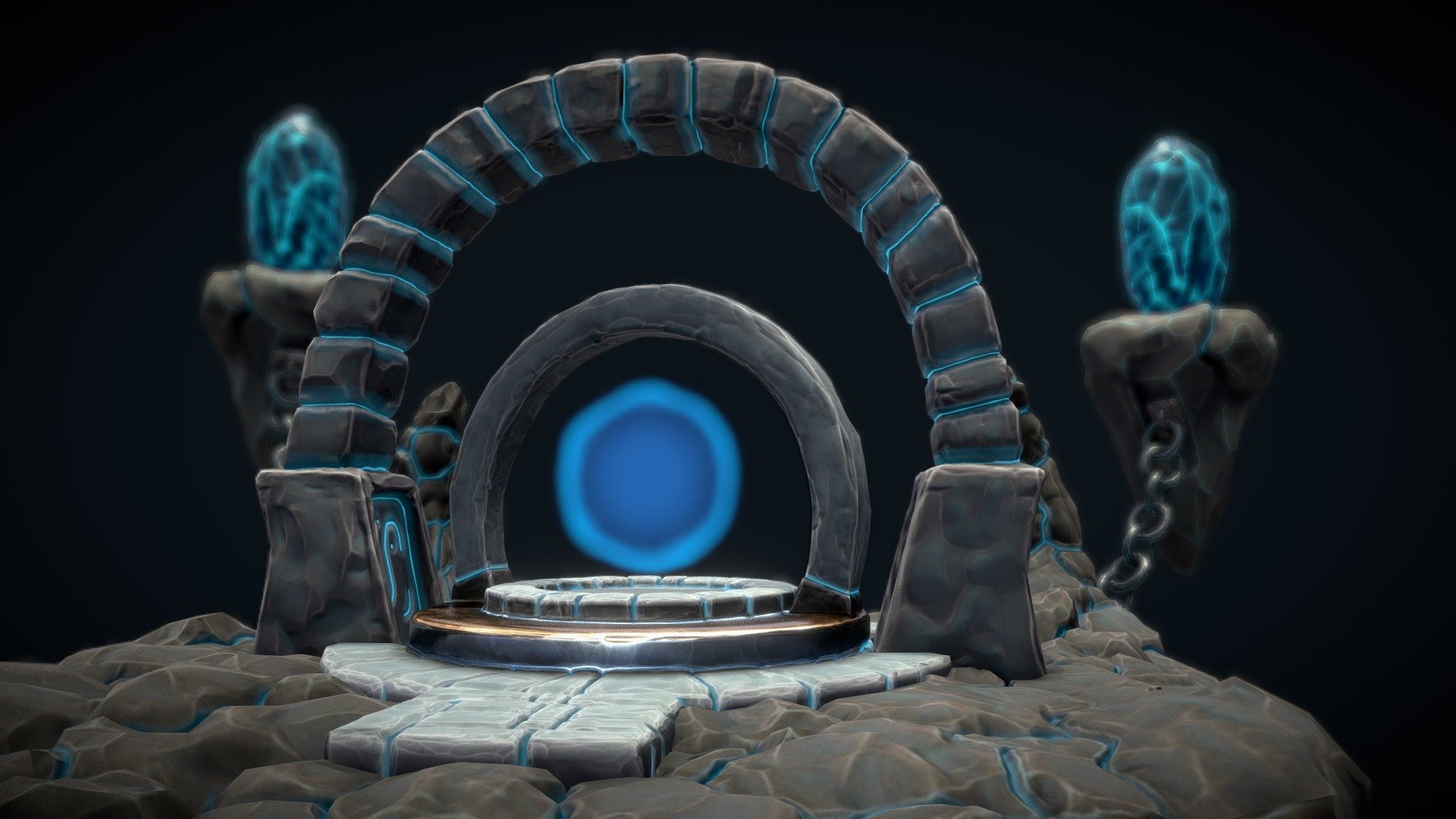 Modeled in Maya and detailed in Zbrush. 
Textures are made in Substance Painter. 

More info:
https://www.artstation.com/infinitymodels - Stylized Altar - 3D model by Infinity Models (@infinitymodels) 3d model