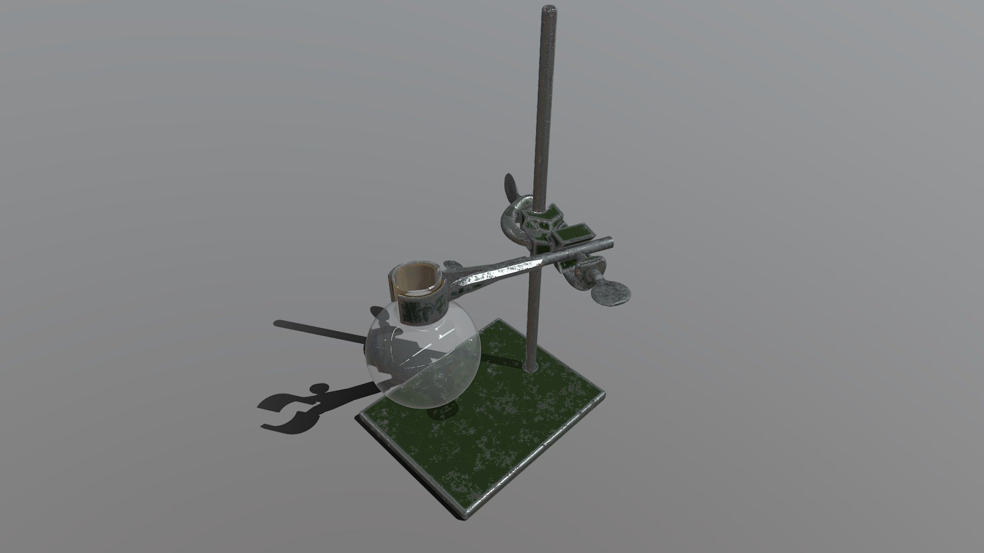 A round-bottom flask with a stand - Laboratory flask - 3D model by VincentNagy 3d model