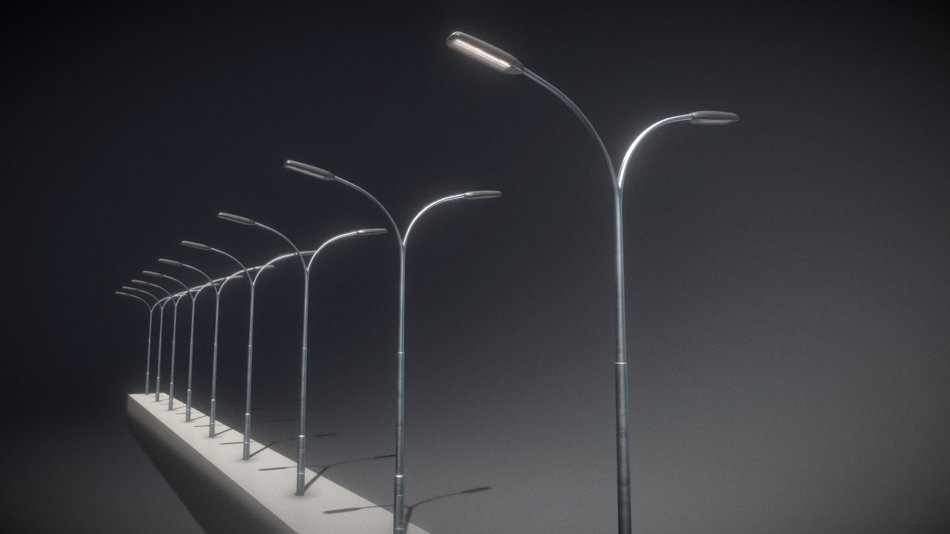 Here is the low-poly street light 11 with pole 4.




one object

objects 1902 triangles 

object dimension 7.2m x 0.4 x 4.3m

object rotation and location is 0, scale is 1.000 x 1.000 x 1.000

the object center point is where it should be, so you can place the light easily on your street

two PBR material with 4k textures

texture types: Base Color, Normal, Metalness, Roughness



**Here are some other street lights: **




Street Light 11 (Low-Poly Version 1)

Street Light (2) Wall-Version (High-Poly) 

Street Light (3) (Low-Poly Version) 

Street Light (4) (High-Poly Version) 

Street Light (5) High-Poly Version

Street Light (7) Galvanized Iron Version

All Street Light



Modeled and textured by 3DHaupt in Blender-2.90 - Street Light 11 (Pole 4) (Version 7) - Buy Royalty Free 3D model by VIS-All-3D (@VIS-All) 3d model