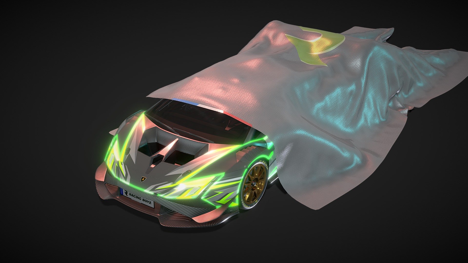 Lambo Racing Boyz - Cloth Reveal 3d model