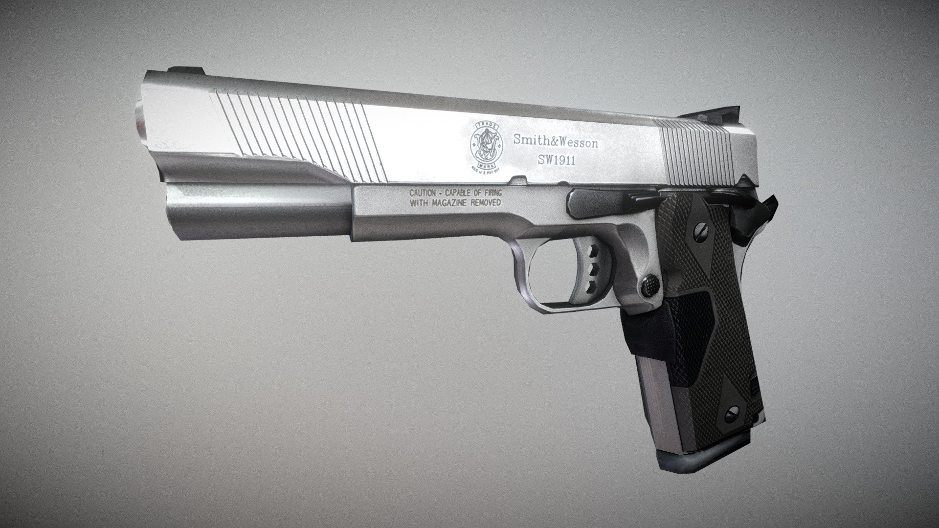 Here is my Smith and Wesson gun model, 
which I modeled in Blender 2012.


Test in Unity - 45 ACP Smith and Wesson Handgun - Buy Royalty Free 3D model by 3DHaupt (@dennish2010) 3d model