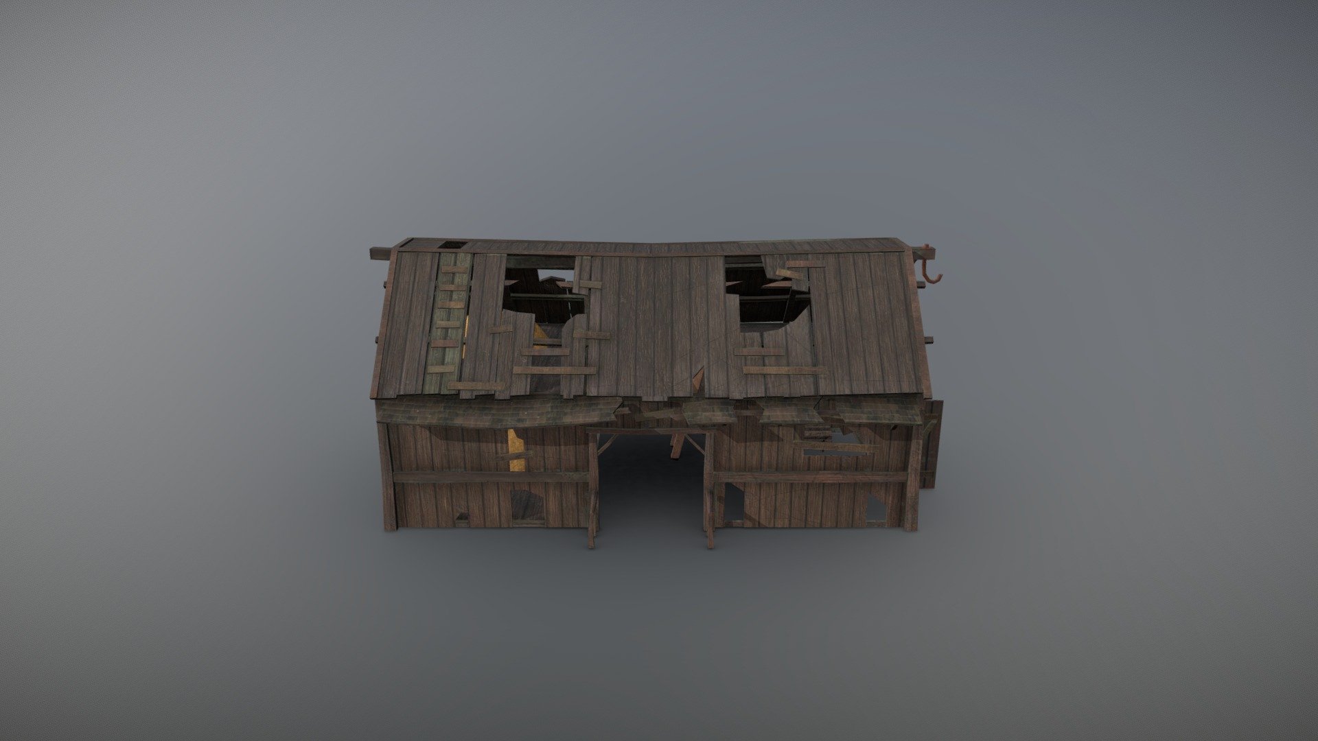 Old barn made in blender and substance painter - Old Barn - 3D model by bebeboi 3d model