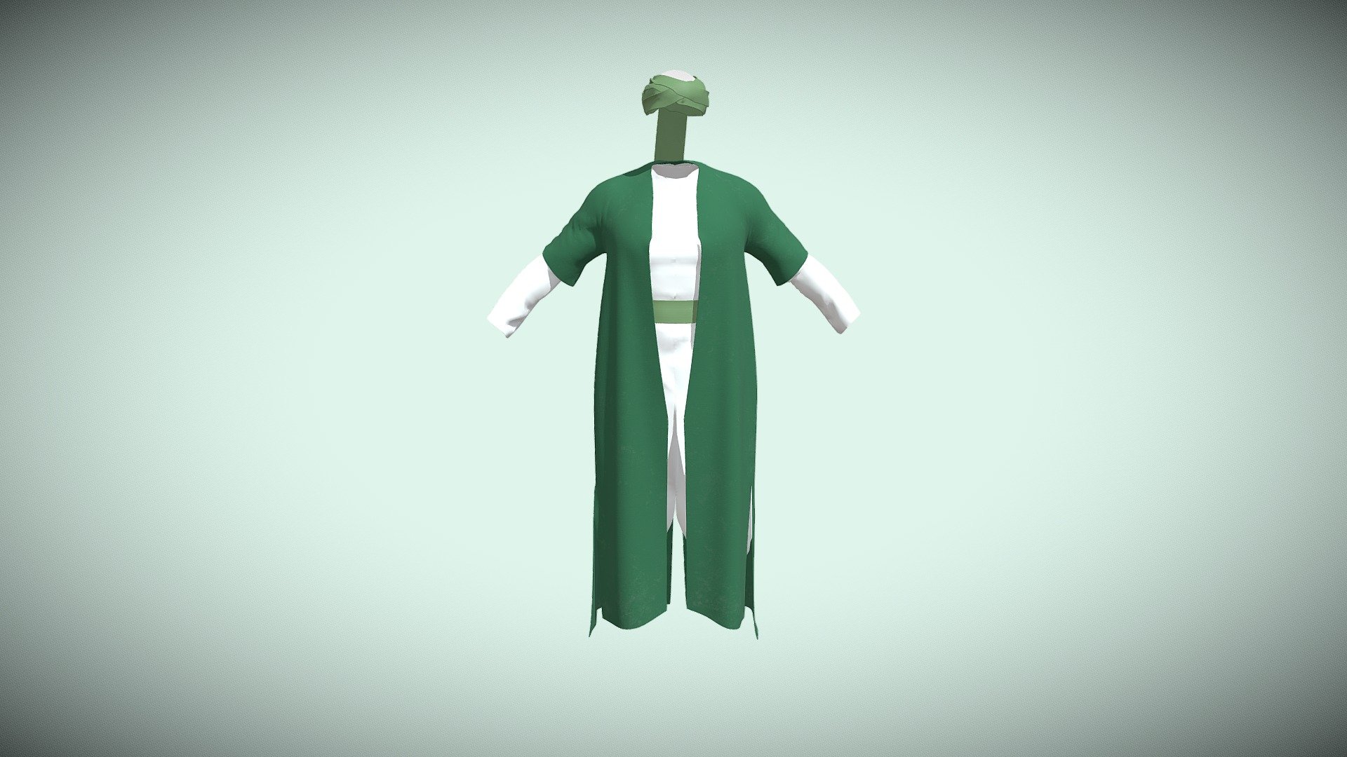 A middle eastern mid century traditional men cloths, Jalabiya  is a loose-fitting traditional middle eastern garment, Jellabiya worn in summer are often white. During winter, thicker fabrics that are grey, dark green, olive, blue, tan or striped are used, and colorful scarves are worn around the neck. The garment is traditionally worn with an ammama.
Hope you enjoy using this model 3d model
