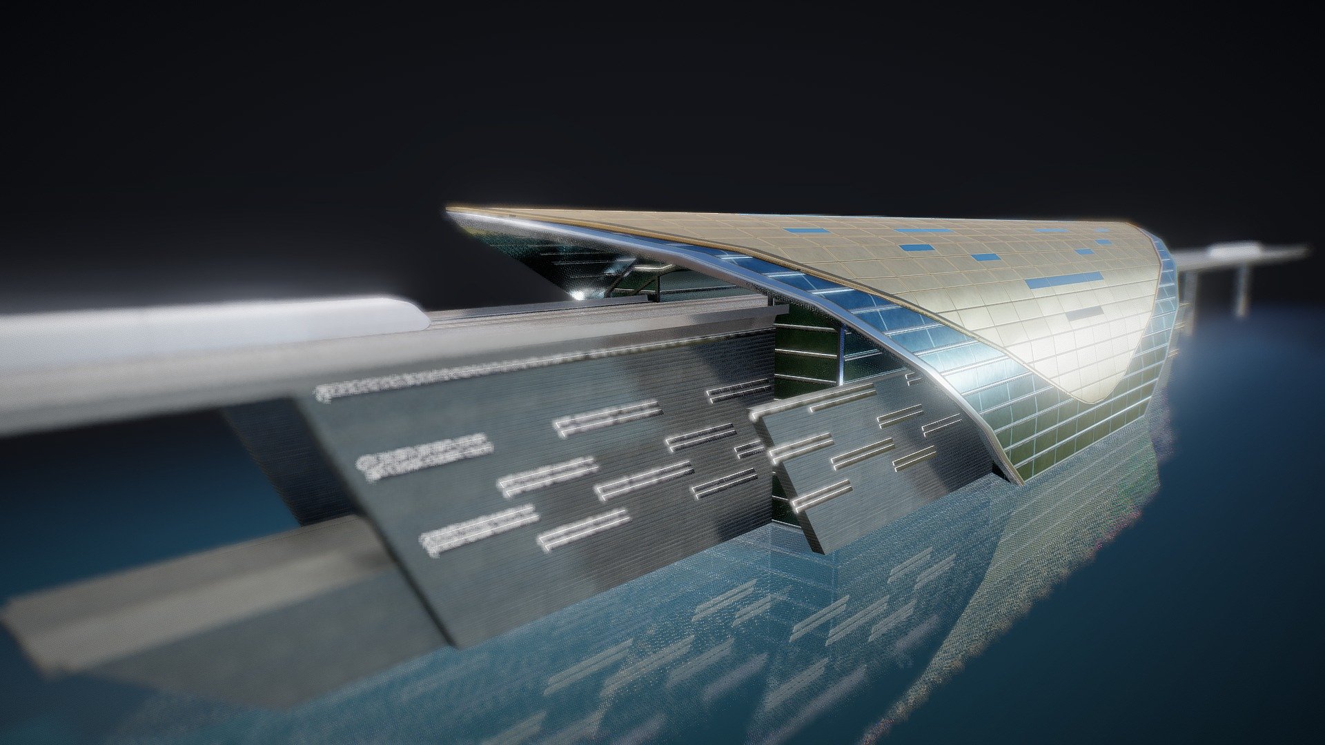 Design made by Aedas Architects for a Dubai Tube Station Competition - Dubai Train Station - 3D model by MGT3D (@deltajane89) 3d model