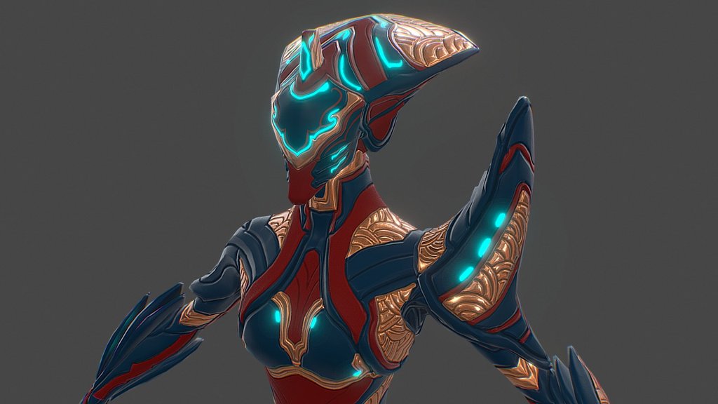 Skin made for Banshee for Warframe Tennogen - Banshee Maharliqa Skin - 3D model by led2012 3d model