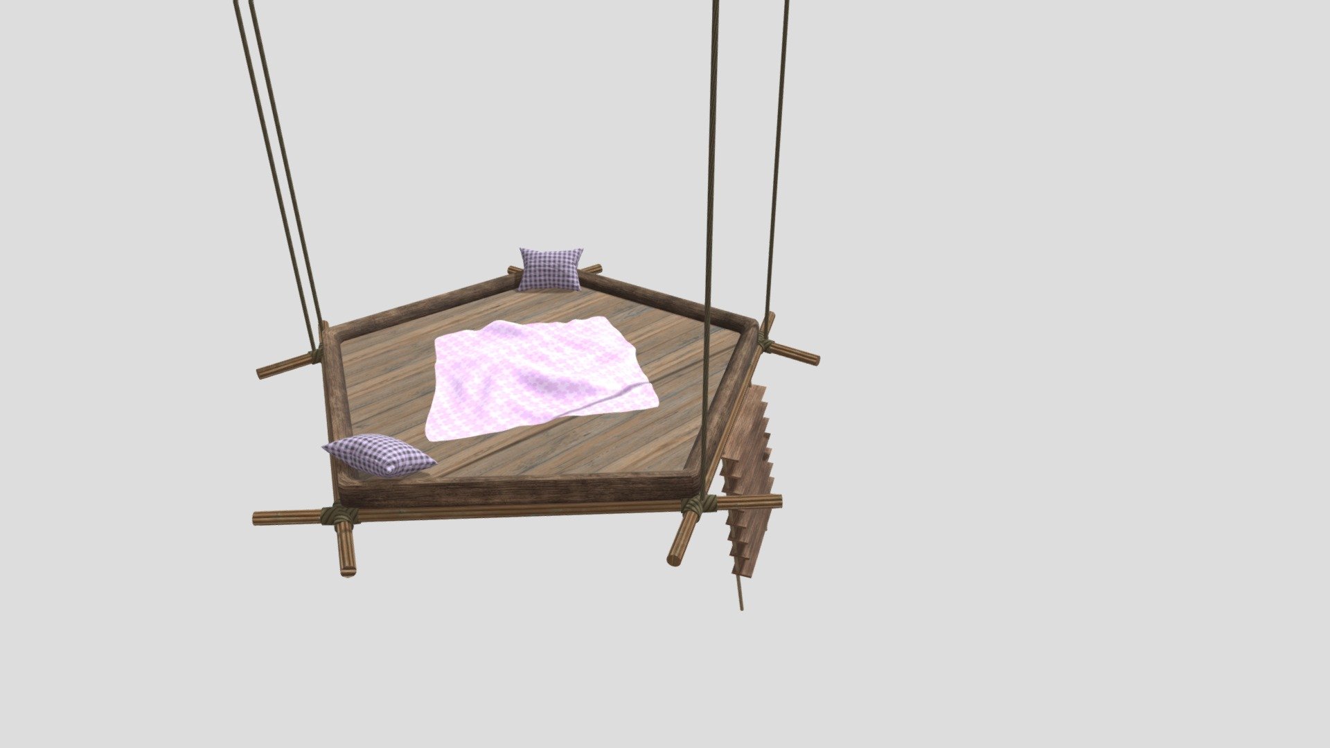 Pentagon Swing/Cot for a Beach Island Scene.

Made with Blender 3.0.
Textured with Substance Painter 3d model