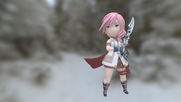 FF XIII Lightning (BRAVELY DEFAULT style) finalfantasy, ff, lightning, ffxiii
