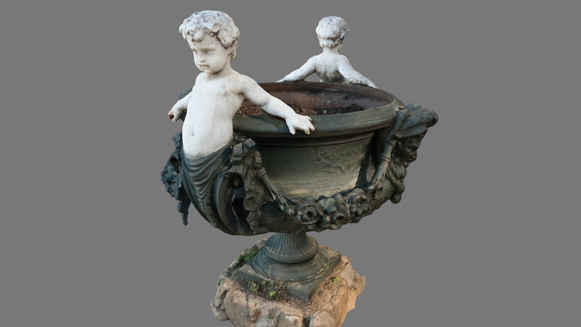 Photogrammetry is the science and technology of obtaining reliable information about physical objects and the environment through the process of recording, measuring and interpreting photographic images and patterns of electromagnetic radiant imagery and other phenomena. Digital image capturing and photogrammetric processing includes several well defined stages, which allow the generation of 2D or 3D digital models of the object as an end product.
The models obtained contain pre-generated shadows present on the object in reality.



Contact me for any other requests, formats or obj in different polygons count.


Photogrammetrie :
Vase sculpté et scanné dans le jardin d'un domaine.
Ombres présentes dans les textures.

Contactez moi pour toutes demandes, ou autre format. Merci ! - Cherubs on vase - Buy Royalty Free 3D model by Les illusions digitales (@lesillusionsdigitales) 3d model