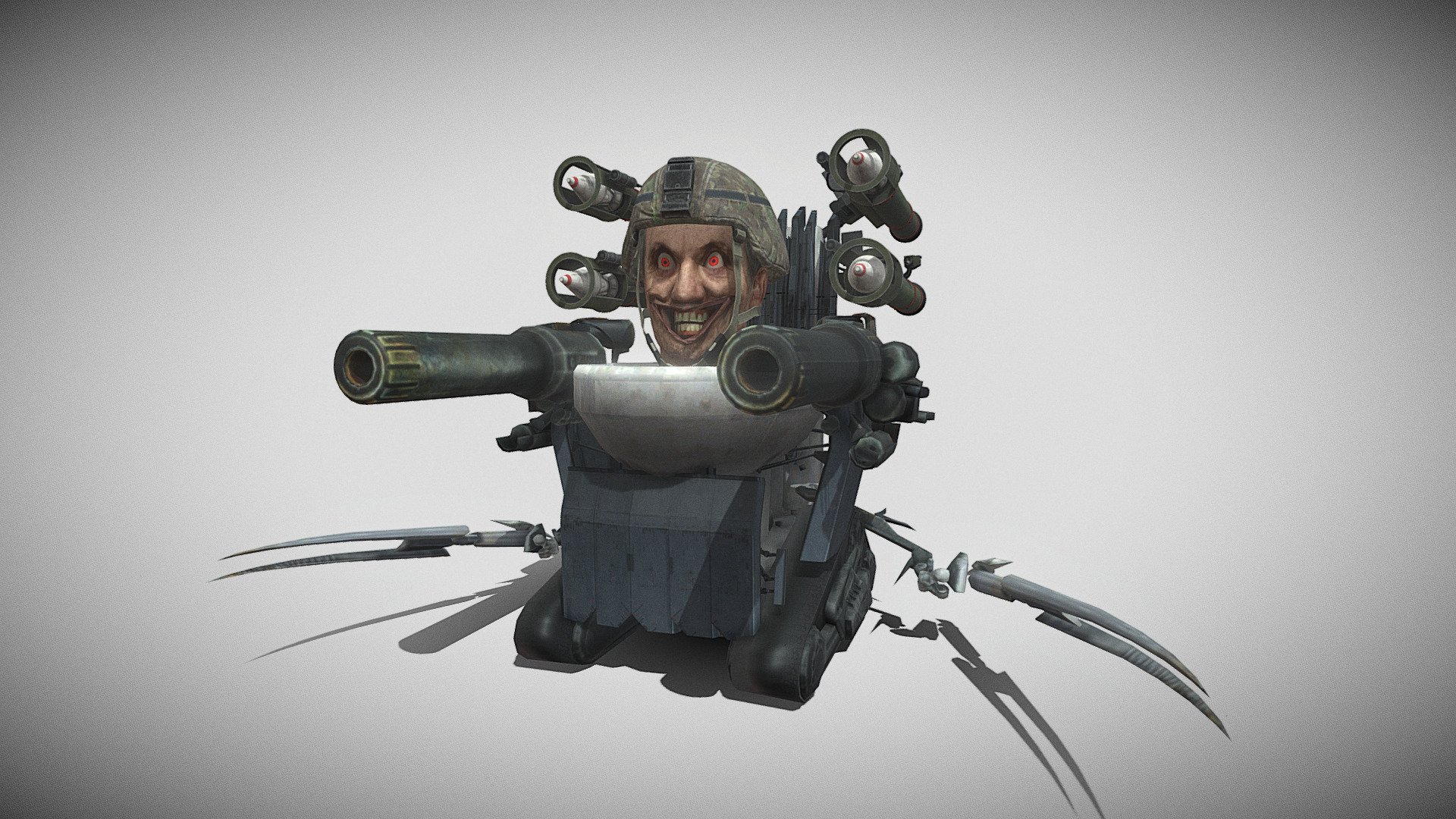 ** Creadits: @gmanfromhl2     The Rocket Launcher Skibidi Toilet is a toilet equipped with a switchable rocket launcher, wears Helmet and Has two lasers and two Claws, Enjoy** - Rocket Laser Claw Skibidi Toilet - Download Free 3D model by DeadlyModels (@DeadlyNoob) 3d model
