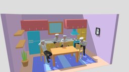 Chef Kitchen blender3dmodel, lowpoly, hypercasual, maya2020