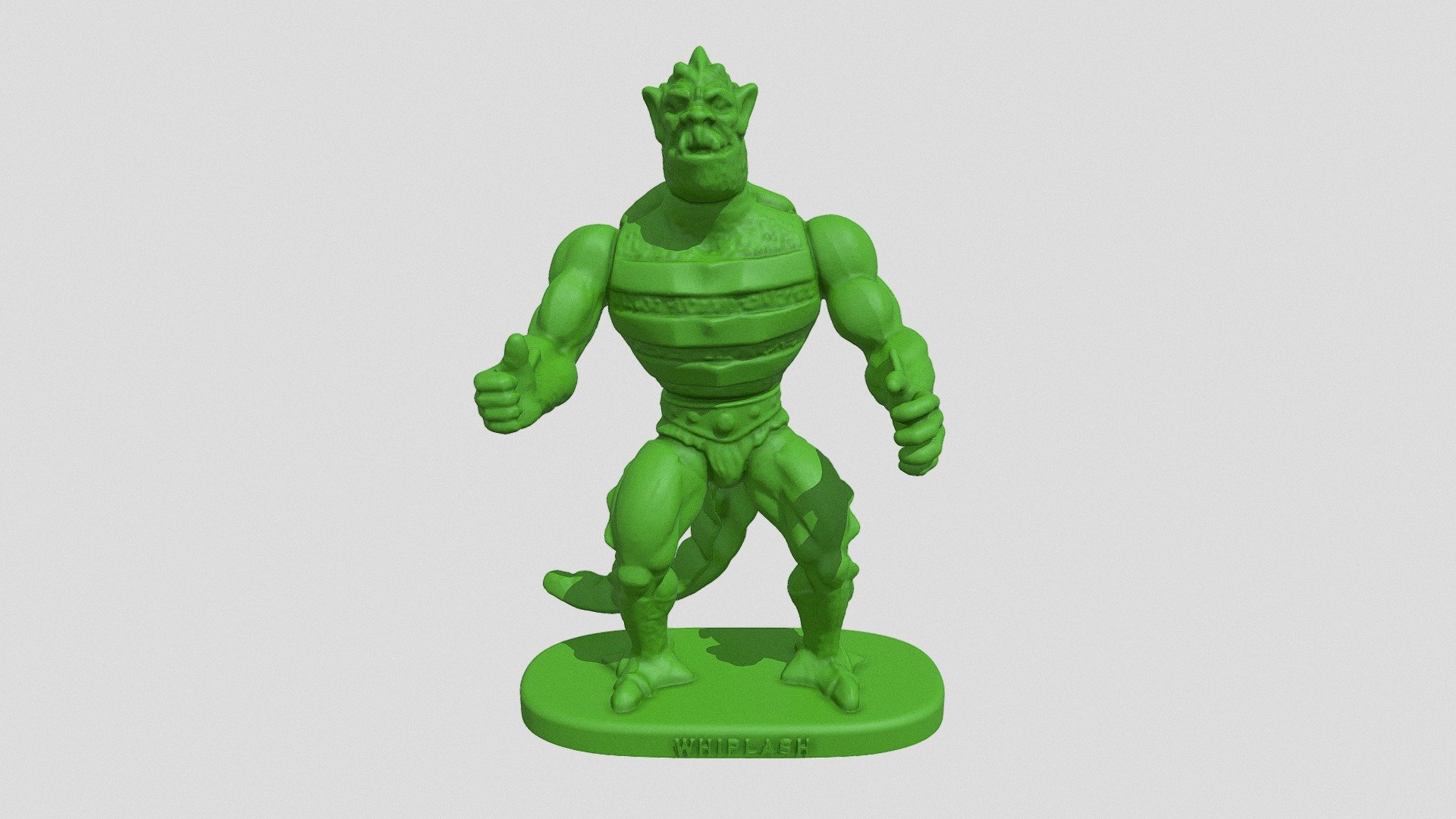 Personagem da série He-Man master Of The Universe (Boneco antigo dos anos 80 obtido por escaneamento 3D e adaptado para a escala da Gulliver Heróis Anos 80) - #041 Whiplash - 3D model by 3DCraft (@insta3dcraft) 3d model