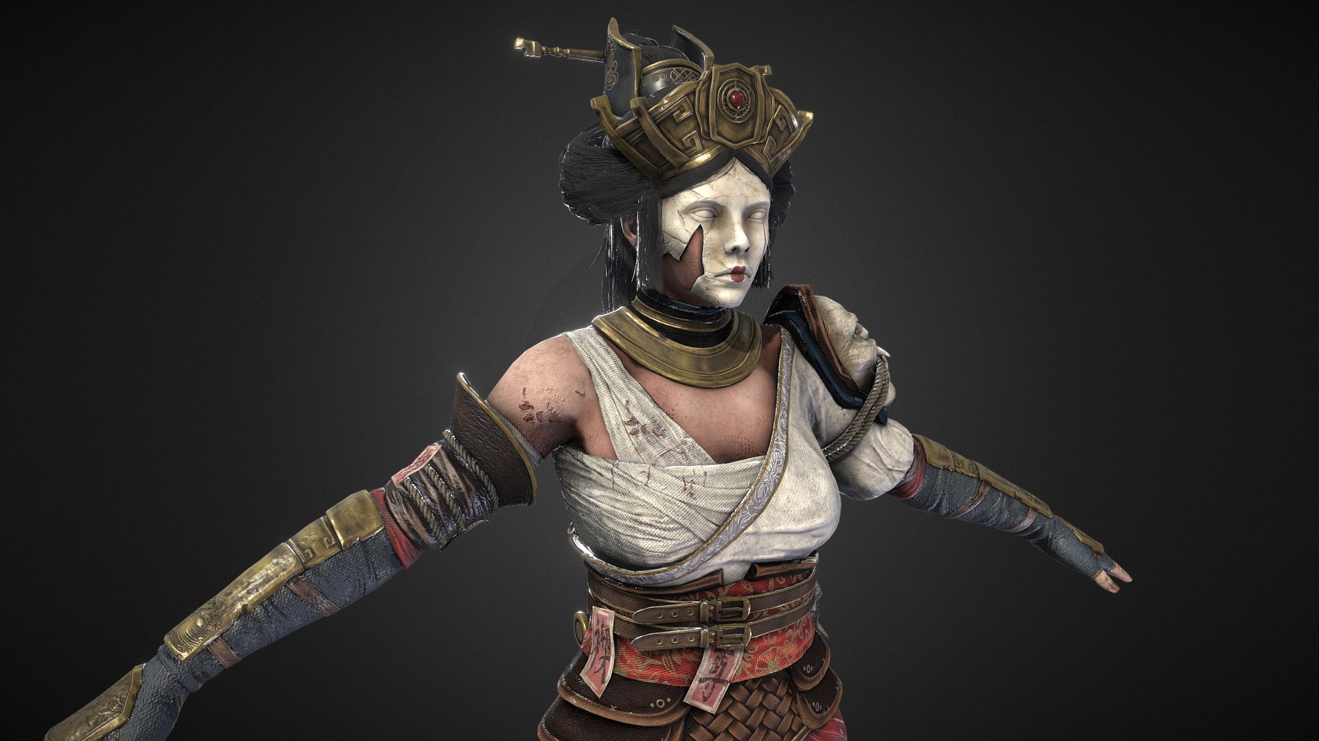 For our final video game project at Game Academy, I had the chance to work on one of the two playable character.
This model was made in 4 weeks, from concept to the final product with rig and skin.

It was my first time trying to do hair, it was quite hard but satisfying to do ! - Dark Ascent Playable Character: Saya - 3D model by COSTA Manon (@COSTAManon) 3d model