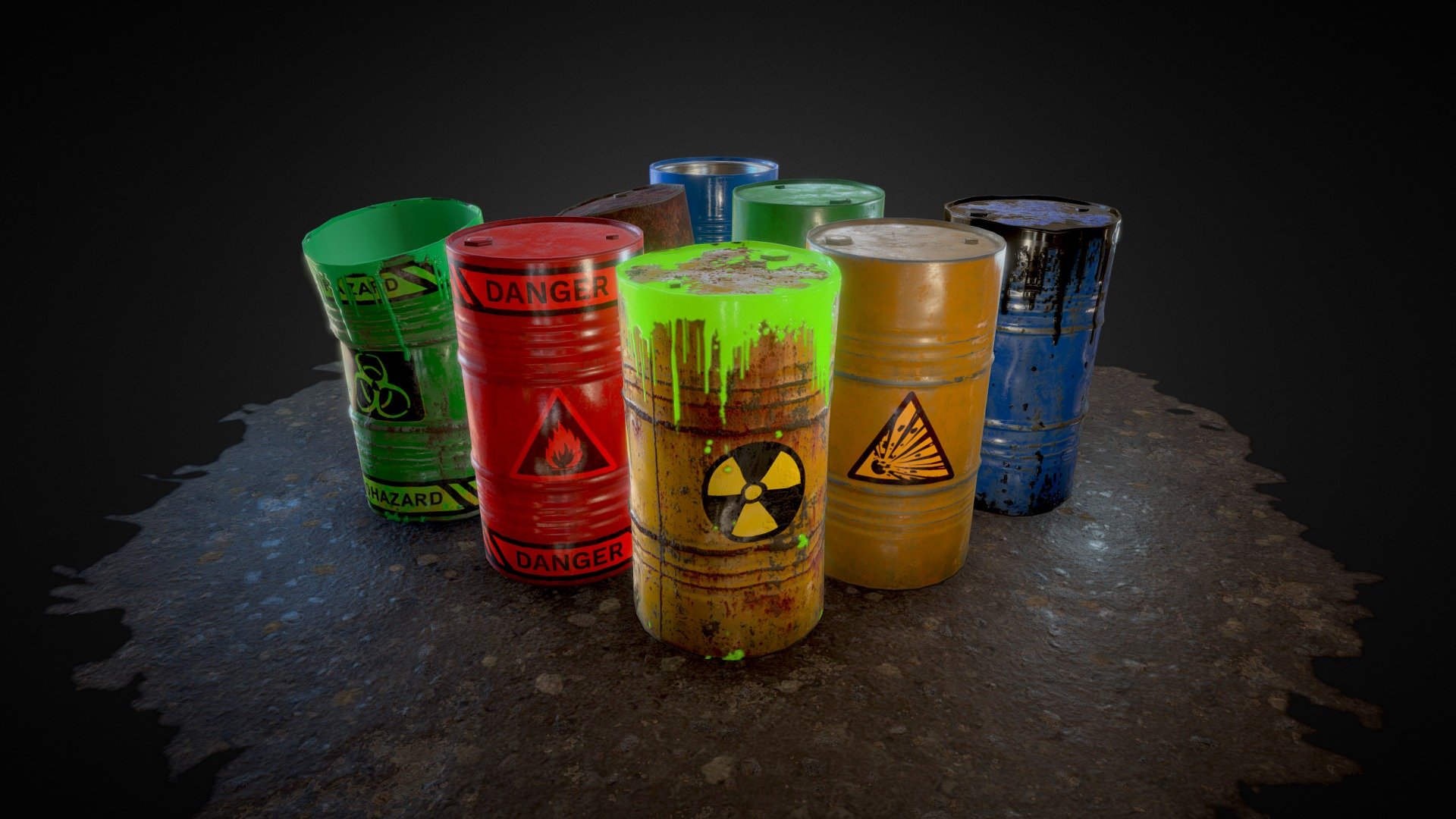 Metal Barrels PBR

Available on Unity Asset Store



A high-quality asset with 50 ready prefabs.

Low-poly models metal barrels.

Ready to use.


All textures are made with one material




Pack contains:

• 40 materials PBR

• 50 ready prefabs

• High-quality textures with resolution 2048x2048

• 15 low-poly models

• Demo scene
 - Barrels - 3D model by warcool 3d model