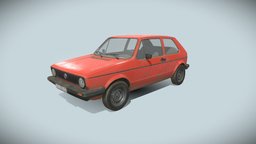 Volkswagen Golf I Low Poly rusty, volkswagen, old-school, volkswagen-golf, vehicle, car, volkswagen-golf-1