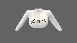Female Long Sleeves Crop Sweater