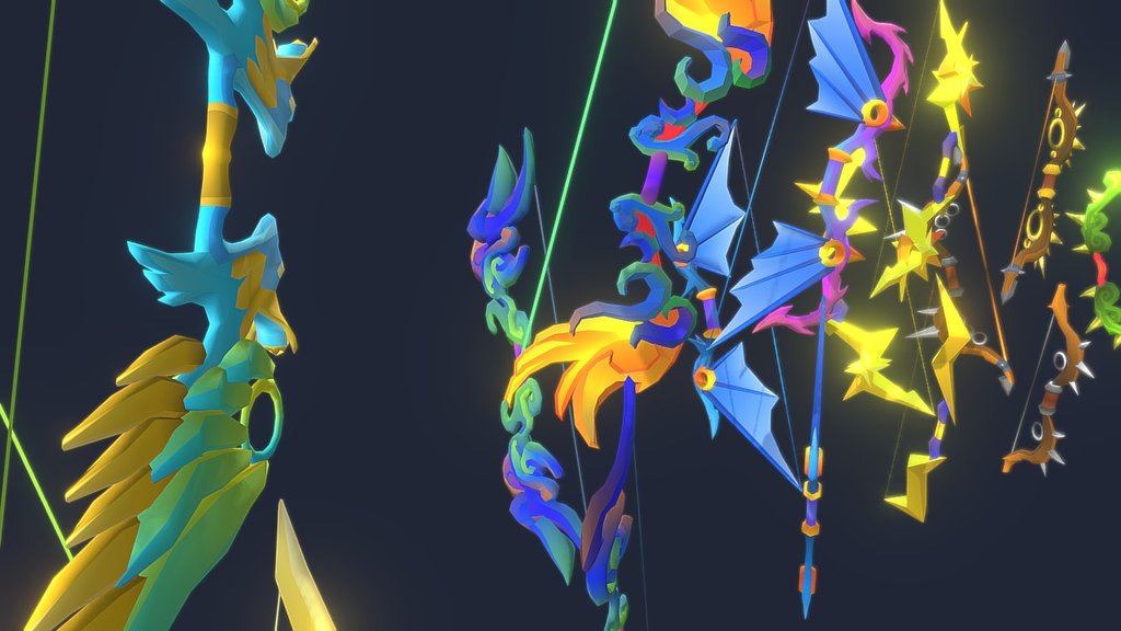 8 types of low poly bow (game props/ weapon) with 3 upgrade tier + 4 color variation. Available soon on Unity Asset Store!  See our previous assets! -link removed-#!/search/page=1/sortby=popularity/query=publisher:20025 - Low Poly Bow Pack - 3D model by Ripple Game Art (@ripplegameart) 3d model