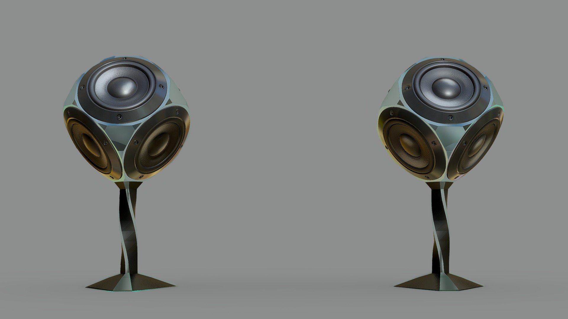 A futuristic Glass Speaker Set in HD 3d model