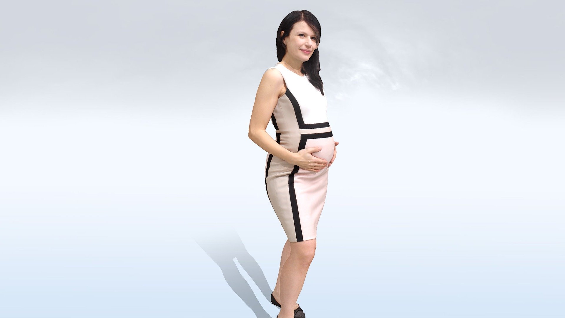 Christina smiling and posing for a photo. Created and shot in our Studio in Vienna, Kaisermühlen. Thank you Christina! - Female Scan - Christina - 3D model by ViARsys 3d model