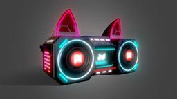 Red Albert Radio | Smart Wearable music, cat, device, red, gadget, portable, smart, speakers, ears, festival, metal, glow, wearable, albert, metaverse, dcl, lowpolymodels, decentraland, futuristic, radio, 2023, noai, redalbert, mvmf23, dclmf23