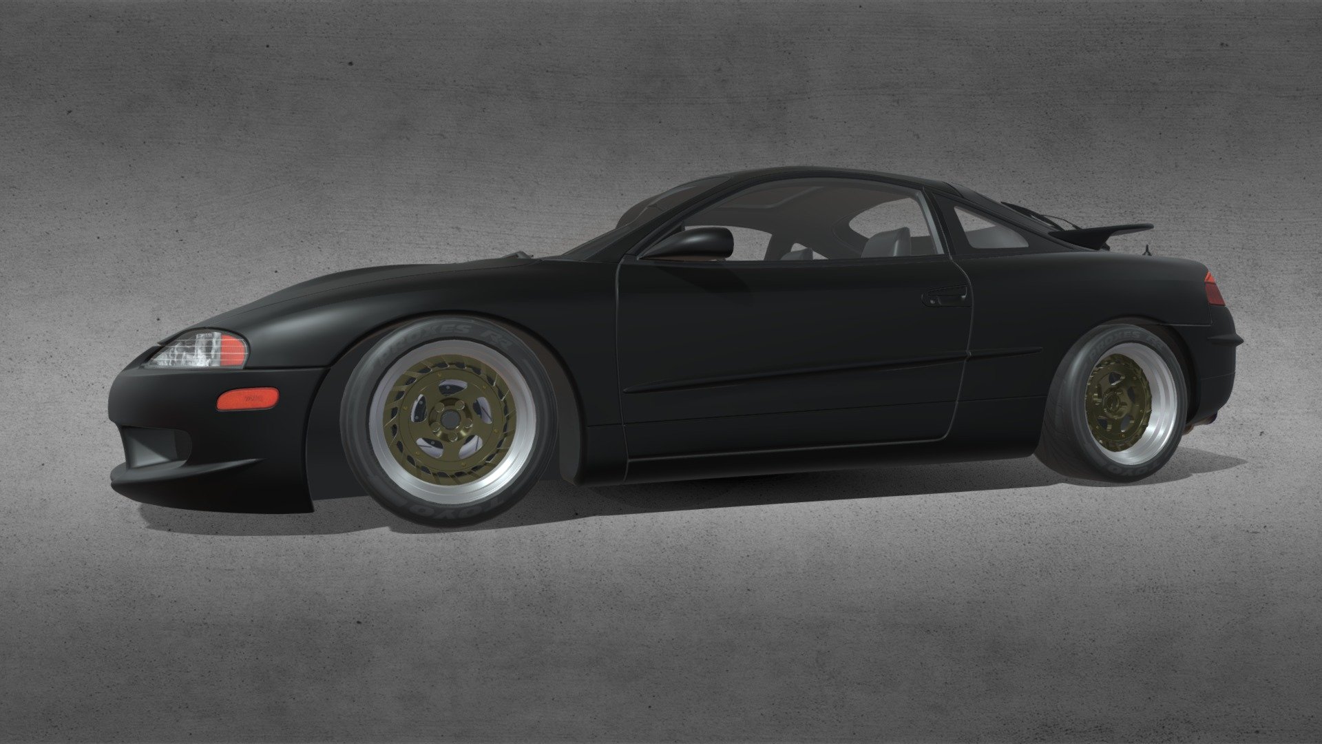The Eagle Talon is a two-door 2+2, front-wheel drive (FWD) or all-wheel drive (AWD) hatchback coupé manufactured and marketed from 1989 until 1998 and sold by Eagle along with rebadged variants the Plymouth Laser and Mitsubishi Eclipse. Mitsubishi 4G63 engine. The TSi and TSi AWD models used the same engine but added an intercooled Mitsubishi 14b turbocharger producing 11.06 psi of peak boost from the factory, resulting in 195 horsepower (145 kW) on TSi AWD models. Model is included with all textures and interior. Free model for you Download Link here: https://bit.ly/3Ob7HSe - 1998 Eagle Talon TSI AWD - 3D model by All-Wide (@dsm350) 3d model