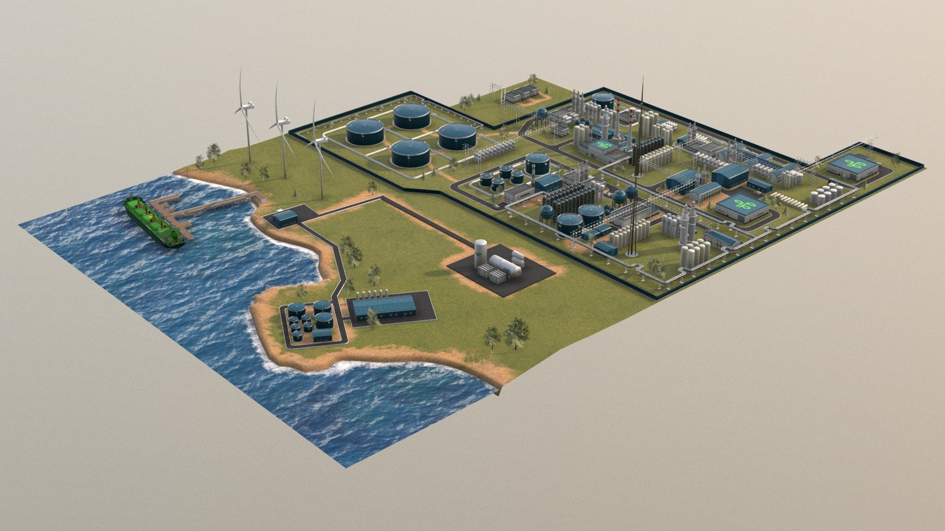 Factory 3D model - 3D model by Maksim Ziabkin (@maksim.ziabkin) 3d model