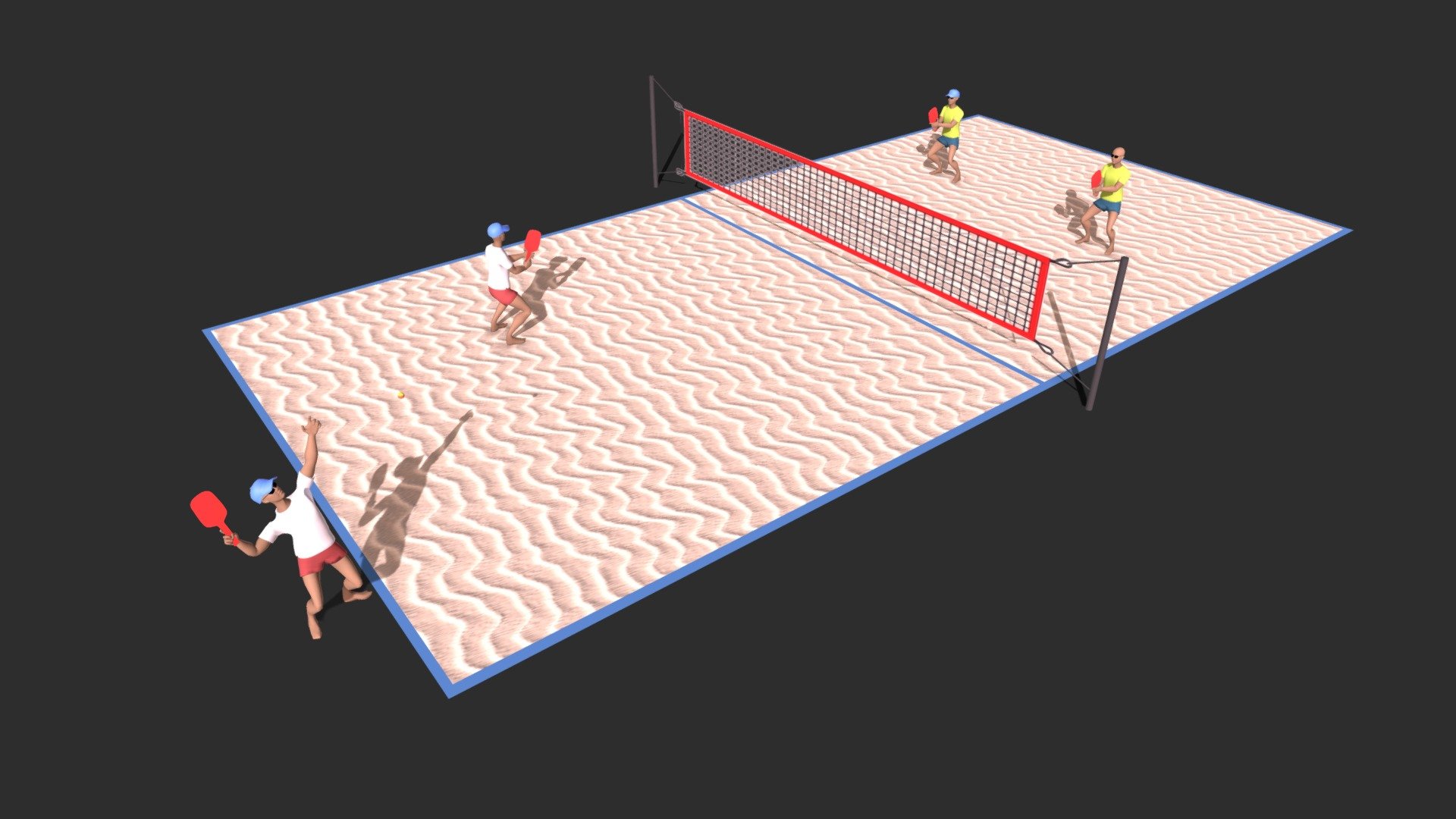 BEACH TENNIS TEST 001 - BEACH TENNIS - 3D model by Lab360 3d model