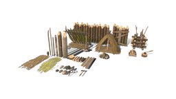 HIE Forest Wood Pack D180326 object, stuff, forest, plank, cover, camp, survival, leaf, rope, shelter, campfire, cool, stone, axe, wood, leaves