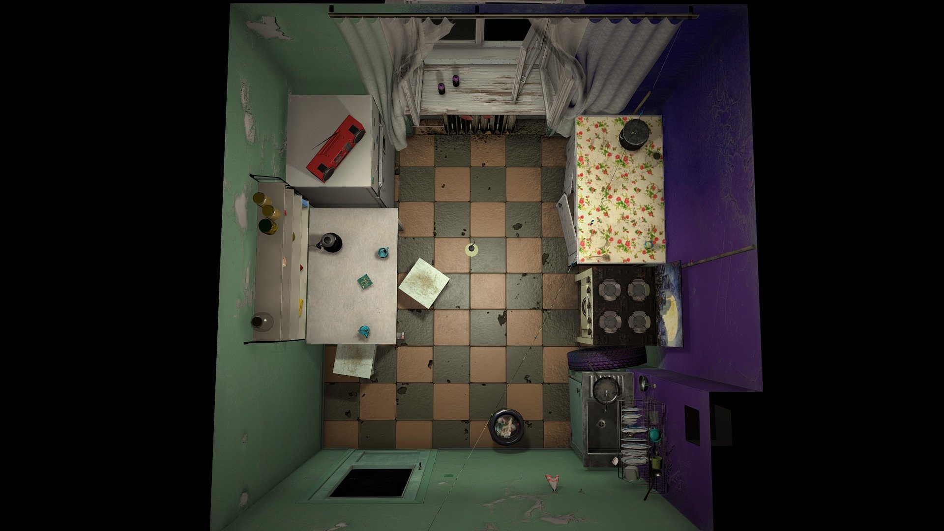 This is my graduate work on course Draft Punk 2.0 from XYZ School. In my work I tried to convey that dirty, but at the same time cozy atmosphere of communal kitchens, which was firmly embedded in my head and memory. All assets in the scene were made through a full cycle, and the goal was to assemble a scene with a minimum number of polygons. Modeled in Blender, baked in Marmoset, Texturing - Substance Painter, Render in Marmoset Toolbag 3 3d model