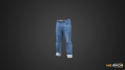 [Game-Ready] Rollup Jean style, 3d-scan, fashion, rollup, pants, jeans, scanned, roll-up, 3d, causal, 3d-scanned-object, fashion-scan, style-scan, mans-fashion, womans-fashion, casual-pants, casual-scan, scanned-bject
