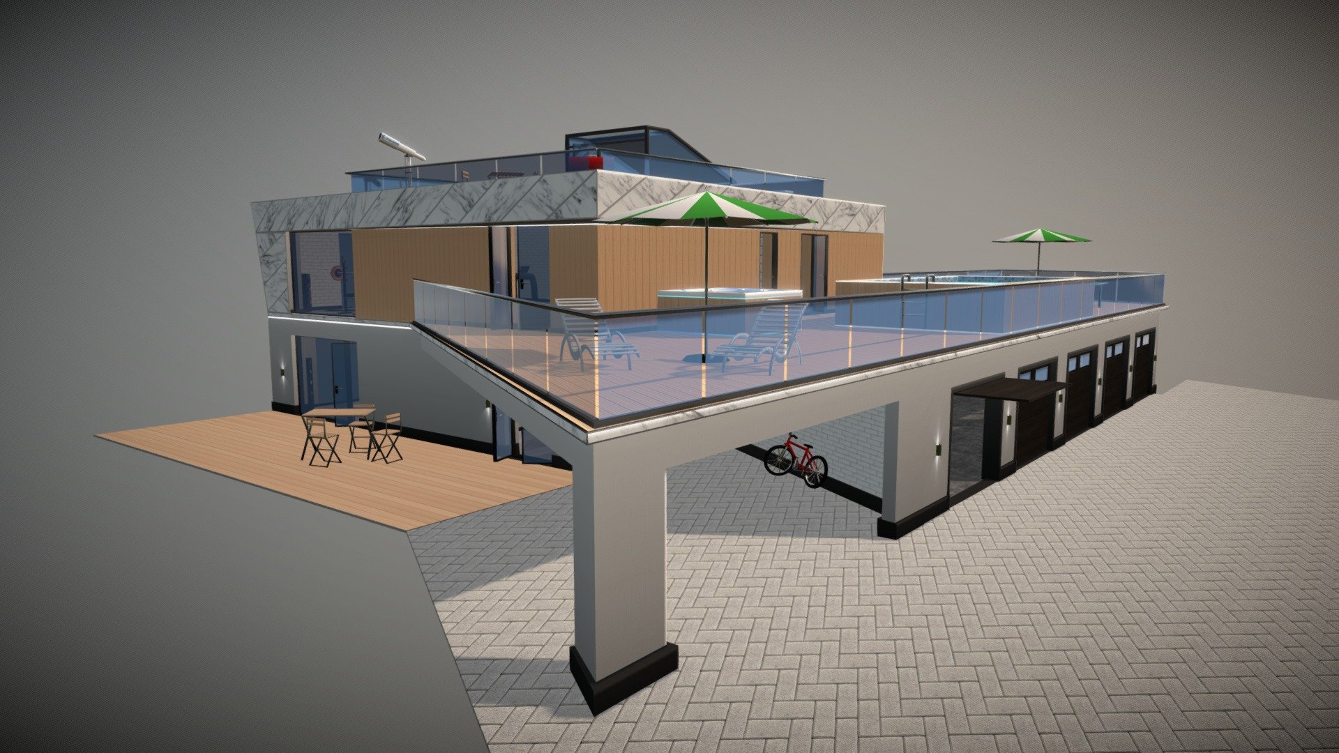 Low poly model. HQ interior. Optimized textures. 1Mat. 2048 texture 3d model