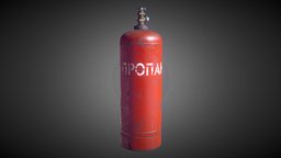 Gas cylinder balloon, gas-cylinder, 3d-model