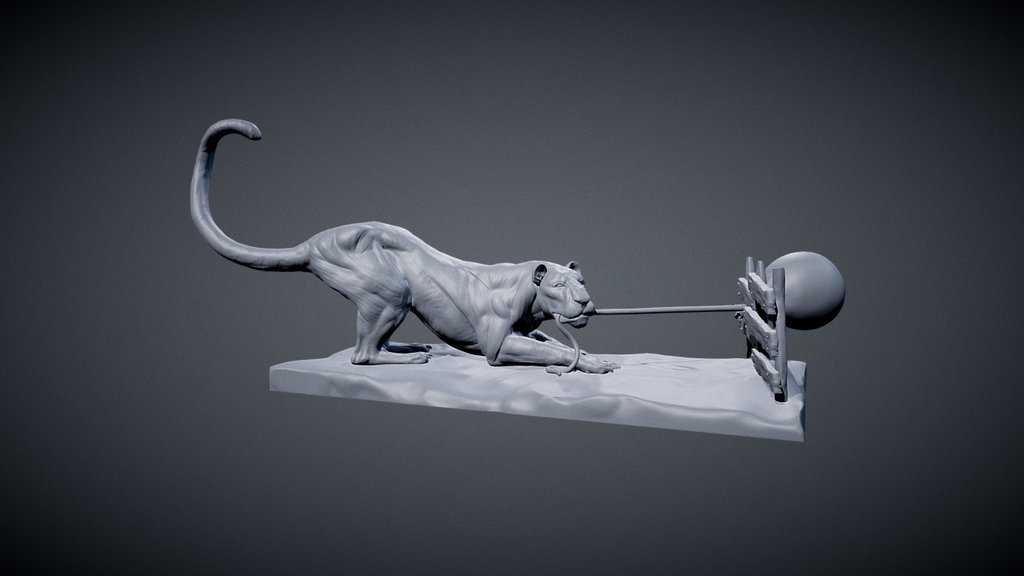 Promo: if you want to learn more about how to sculpt Animals and their Anatomy to create something like that head over to: https://www.patreon.com/tonyeight

2D HD version at my Artstation at: 
https://www.artstation.com/artist/tony_eight

another big cat study I did today. Had this idea in mind about a lion playing with a balloon. The balloon is called: Lou and it the only friend the lion has. So sad....

hope u guys like it and I hope I’ll find time to do a few more of these! - Big Cat POSE 06 - 3D model by tony-eight 3d model