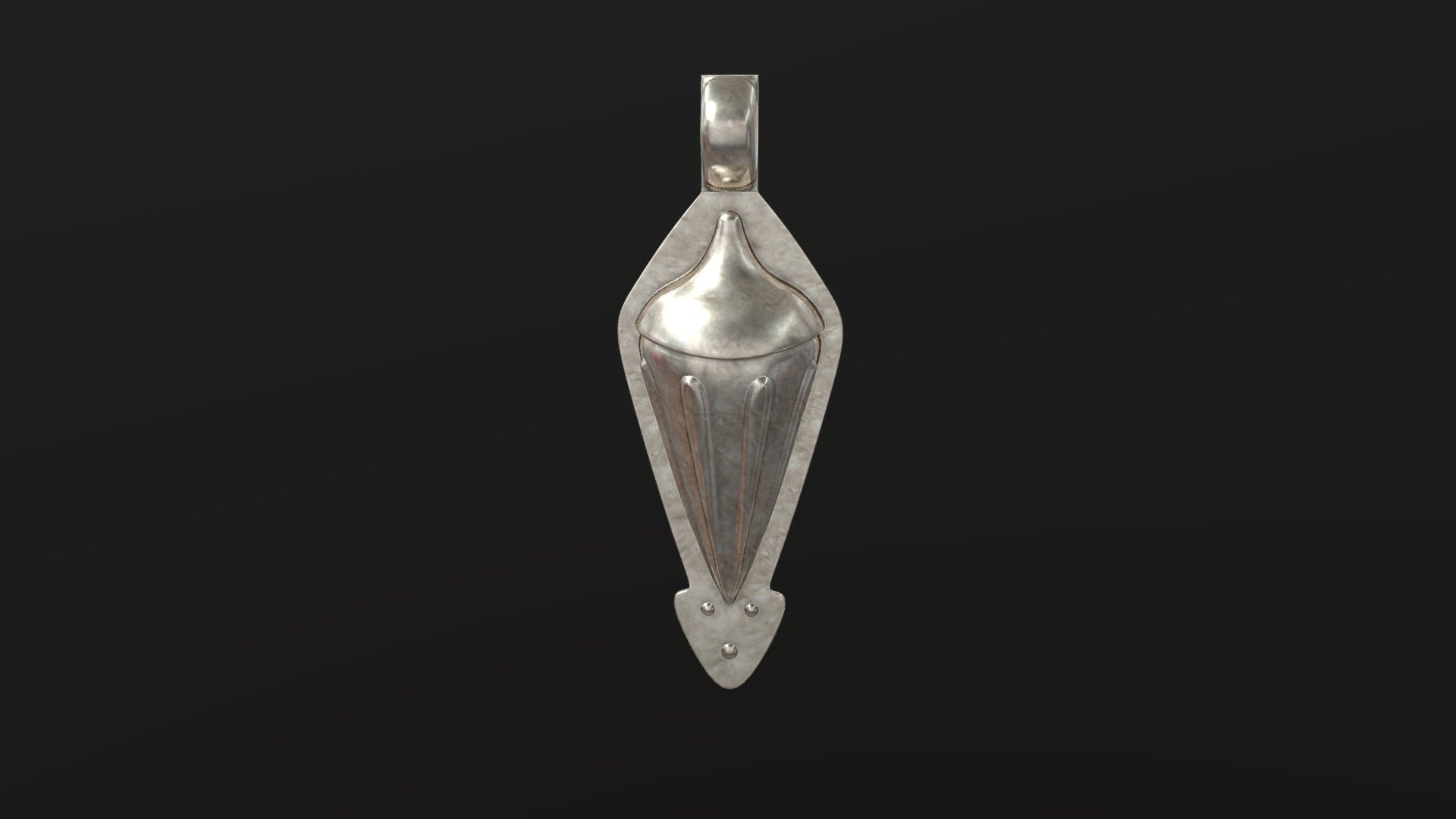 A type of dangle found on Turkmen jewelry. It is frequently seen adorning pendants 3d model