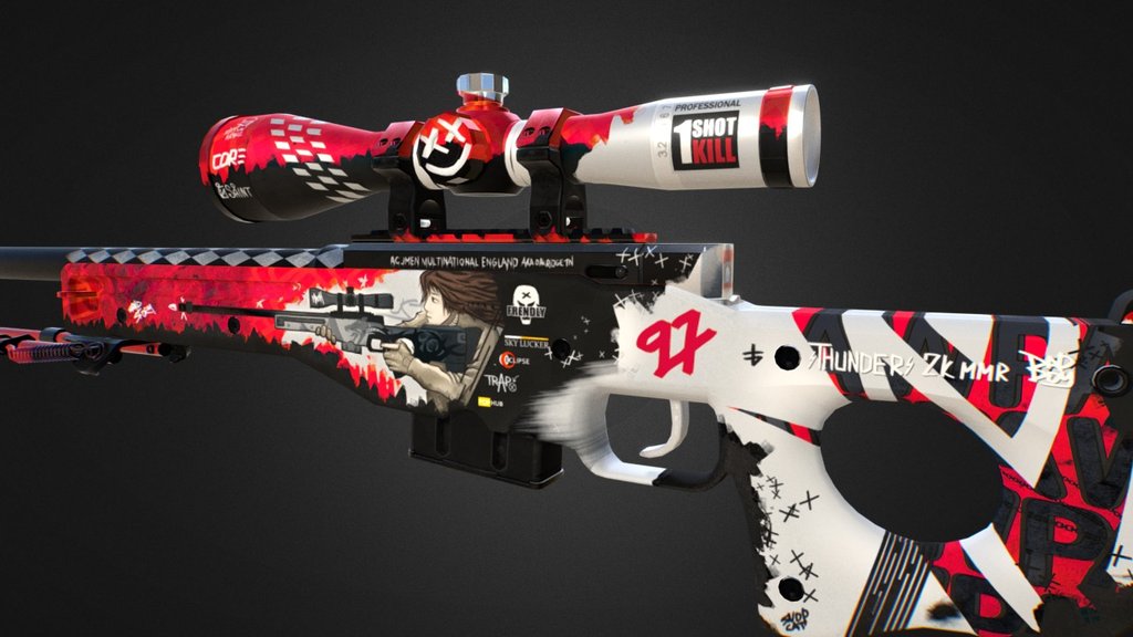 For CS:GO Workshop - AWP | WildStyle - 3D model by KΛNTUZΛ (@bymerpro) 3d model