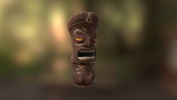 Hawaiian Tiki Statue (2 of 3) island, props, statue, hawaii, gameasset, gameready