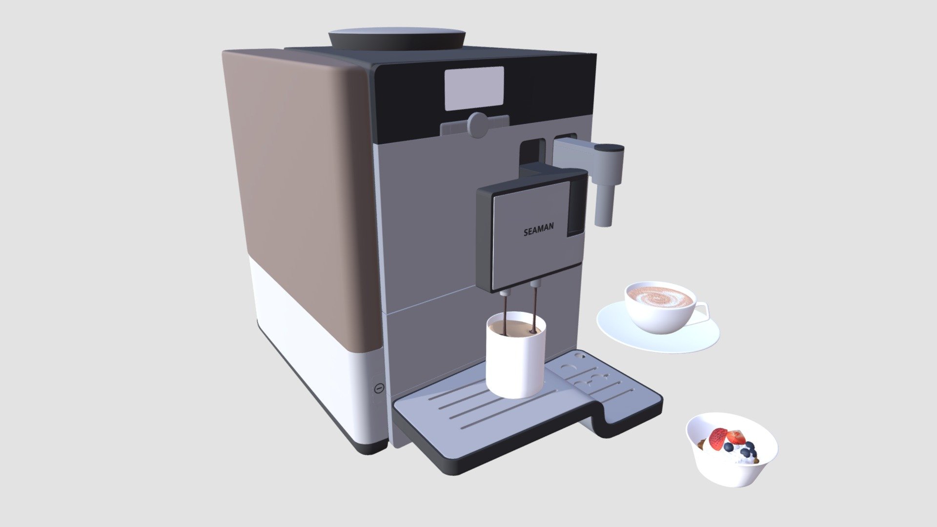 Highly detailed 3d model of coffee maker with all textures, shaders and materials. It is ready to use, just put it into your scene 3d model
