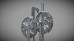 Water Wheels Fountain (WIP-2) fountain, water, vis-all-3d, 3dhaupt, street-furniture, software-service-john-gmbh, water-wheel, city-fountain