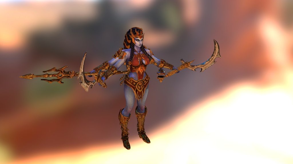 Fanart da Kali do Smite, modelo produzido como projeto de estudo durante a materia de modelagem 3d para a faculdade 3d model