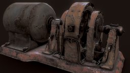 Old rusty Generator Machine games, gamedev, game-asset, game-model, pbr-texturing