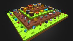 Pick Up Items Pack heart, coin, key, chest, lock, diamond, star, box, book, game, animation