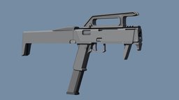 Low-Poly FMG-9 9, folding, 9mm, magpul, pdw, fmg, low, poly, gun, smg