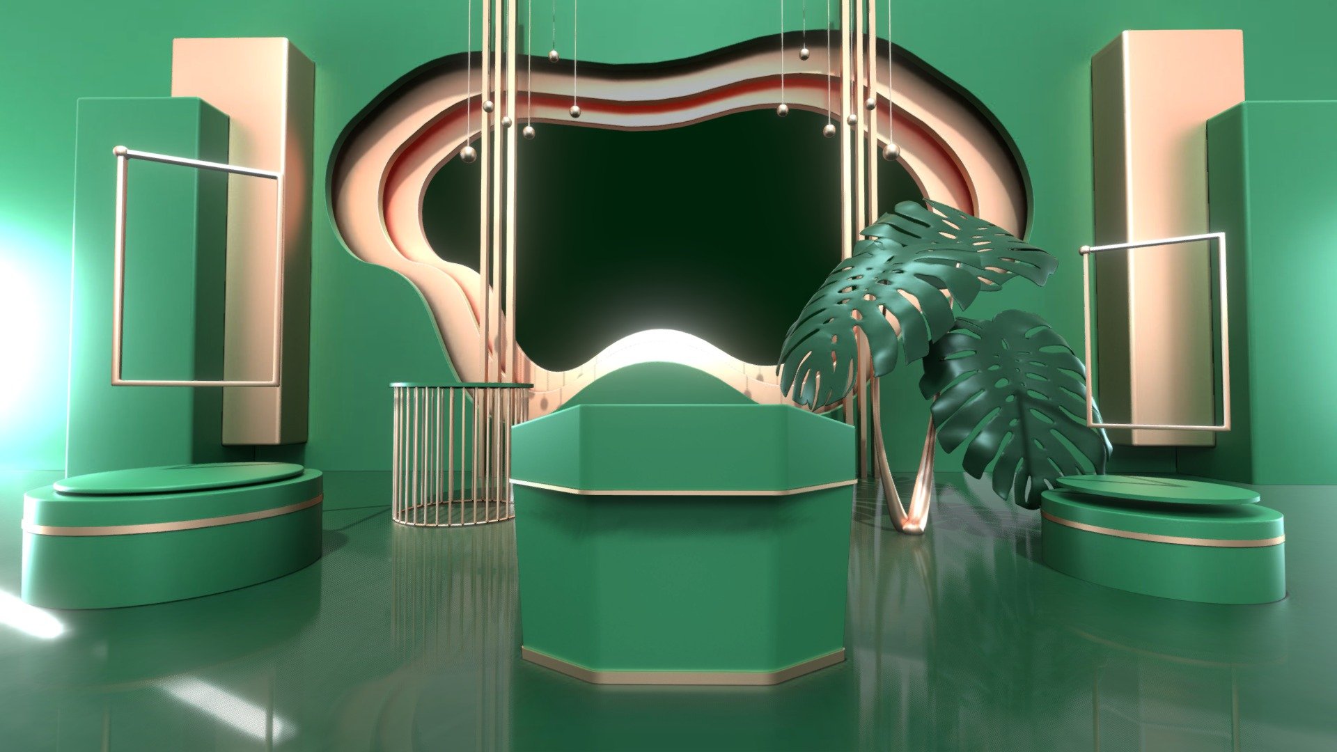 Green gallery in a garden style. Would be good for product showcase.
It includes:
1. A podium that can hold a speecher
2. Painting frames - fantasy green garden space baked - Download Free 3D model by McWinterL (@winterlea) 3d model