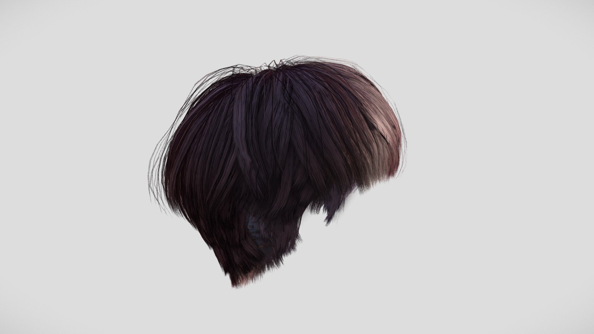 Hairstyle for your 3d character!

GEOMETRY:
The haircut is made with quad polygon geometry, a.k.a hair cards. The hair geometry is meticulously constructed with a single edge flowing through the center for easy rigging and intuitive spline manipulation.

TEXTURES:(4096x4096):
    o - used to simulate Ambient Occlusion effect
    z - used to simulate Unreal's Pixel Depth Offset effect
    flow - used to control the direction of reflection normal
    id - used for cross-strand color variation
    op - used to manipulate opacity or alpha
    root - used for gradual root coloring along the flow of the strand
    base - Base texture

The textures are compatible with the new Smart Hair system within Reallusion Character Creator, which is made to be used with both UnrealEngine and Unity.

EXTRA:
The hairstyle also includes the scalp geometry and textures to prevent the skin from peaking through the hair strands thus creating an unrealistic-looking hairstyle.

Happy characterizing!

**NOTES:
* Head not included - Hair Female - 011 - Buy Royalty Free 3D model by Scanlab Photogrammetry Inc. (@scanlabstudio) 3d model