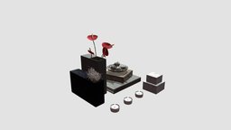 interior props vase, flowers, candle, 20, props, gadgets, am139, book, interior