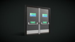 Emergency Fire Escape / Exit Door (Low Poly) emergency-exit, substancepainter, substance, blender, blender3d, door