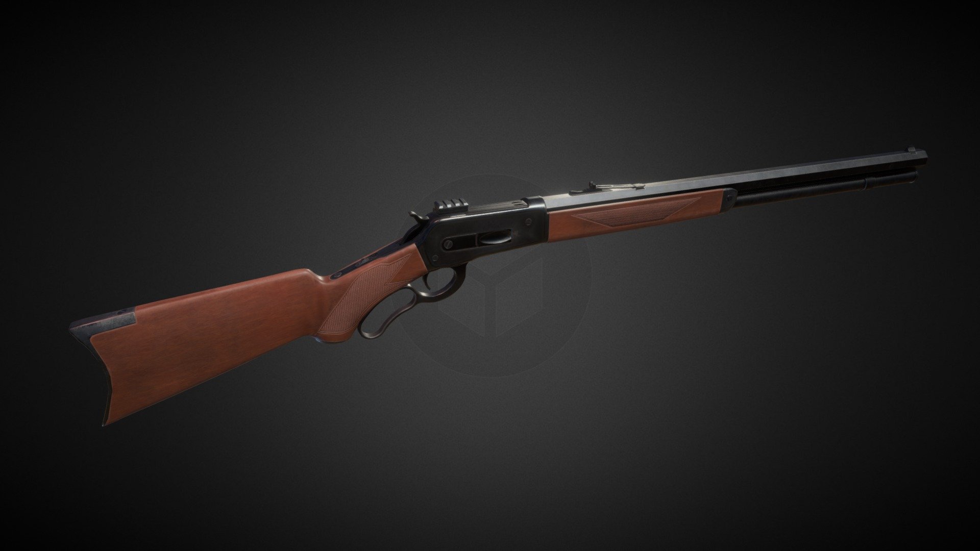 Old classic lever-action repeating rifle  in powerfull .45-70 Government.  

Model is rigged, but also there is version with all parts separated. 

Gun have 3 PBR materials in 4K + second version of texture with slightly different wood stock and metal finish.

Tris: 13K

Verts:6K  

Made in Blender 3d model