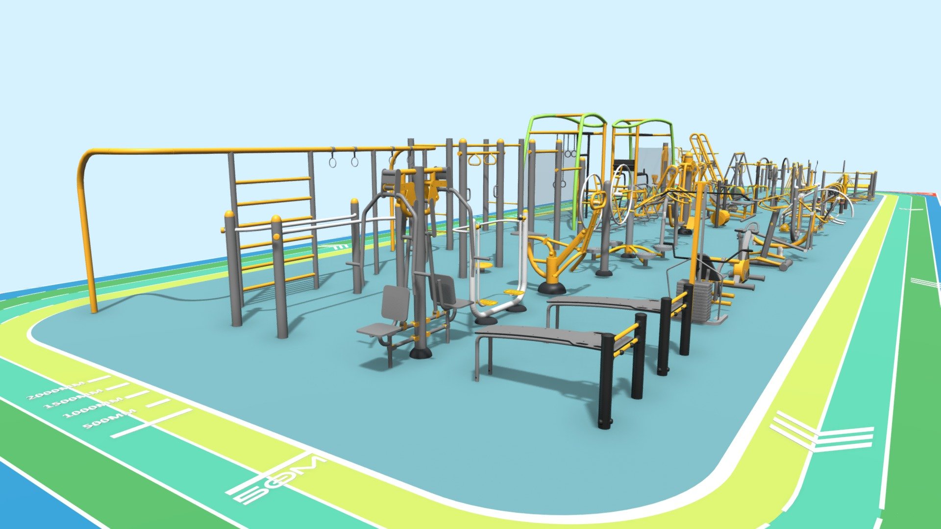 WorkOutPark - Buy Royalty Free 3D model by Fabbri (@flaviafabbri) 3d model